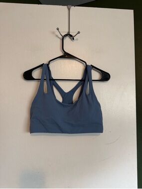 Athleta blue Asana Bra Sports Bra Top Criss Cross Wireless size medium